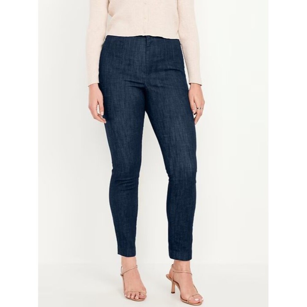 Old Navy Polished Pixie Skinny Ankle Jeans Womens 14 Tall Blue Dark Wash NEW